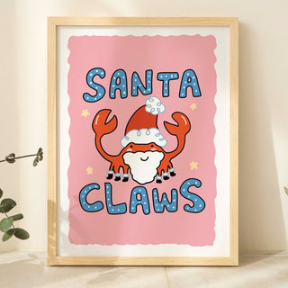 'Santa Claws' Christmas Crab Print