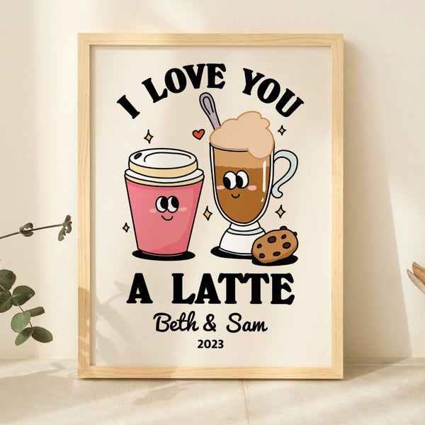 2点おまとめ"caffè latte""Beloved” Custom 'I love you a Latte' Print – Kinder Planet Company