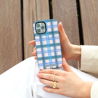 Frozen Blueberry Tartan Phone Case