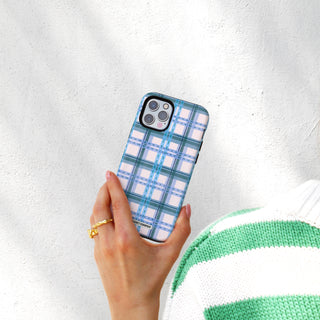Frozen Blueberry Tartan Phone Case