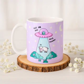 Get Me Off This Planet Cow Mug