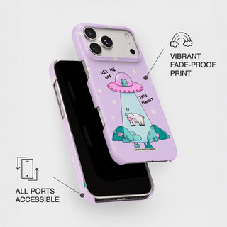 Get me Off This Planet Cow Snap Case