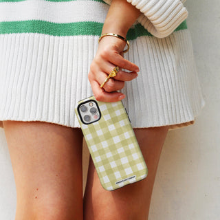 Matcha Gingham Phone Case