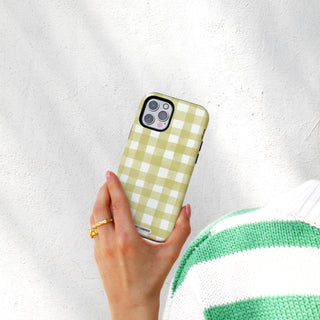 Matcha Gingham Phone Case