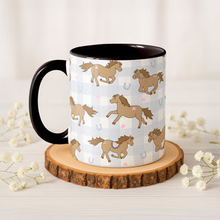 Horses running wild mug