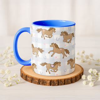 Horses running wild mug