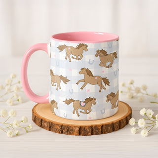 Horses running wild mug