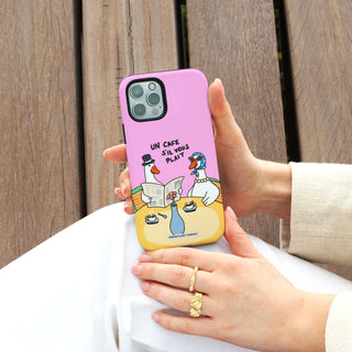 Un Cafe Sil Vous Plait Goose Pink Phone Case