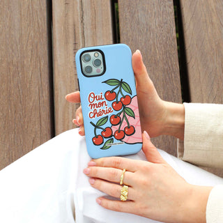 Oui Mon Cherie Blue Phone Case