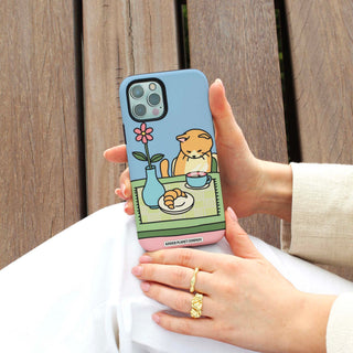 Coffee Cat Blue Phone Case