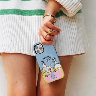 Un Cafe Sil Vous Plait Goose Blue Phone Case