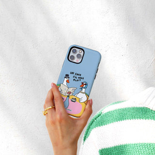 Un Cafe Sil Vous Plait Goose Blue Phone Case