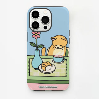 Coffee Cat Blue Phone Case