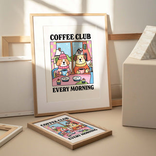Coffee Club Every Morning Dog Print
