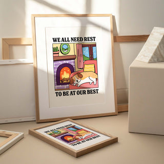 We All Need Rest Dog Fireplace Print