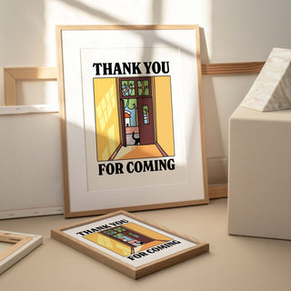 Thank You For Coming Black Cat Print