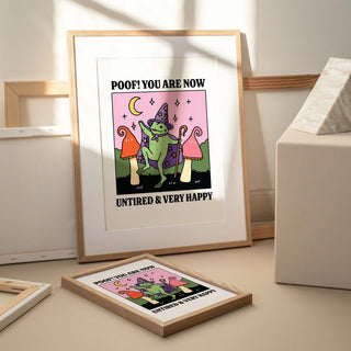 Untired and Very Happy Frog Print