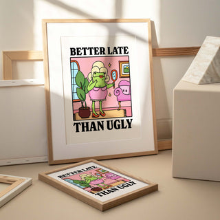 Better Late Than Ugly Frog Print