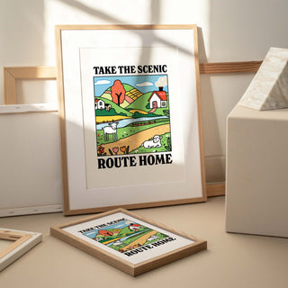 Take the Scenic Route Home Lamb Print