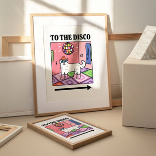 'To The Disco' Dog Print