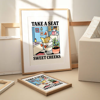 'Please take a seat Sweet Cheeks' Goose Print