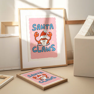 'Santa Claws' Christmas Crab Print