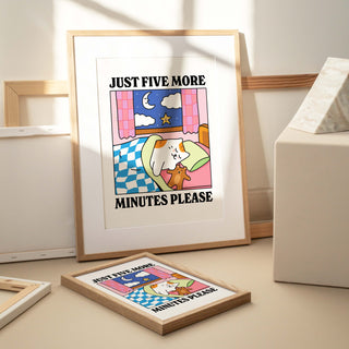 'Just five more minutes' Cat Print