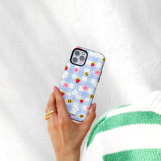 Minimal Summer Vibes Gingham Phone Case