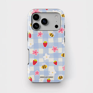 Minimal Summer Vibes Gingham Tough Phone Case