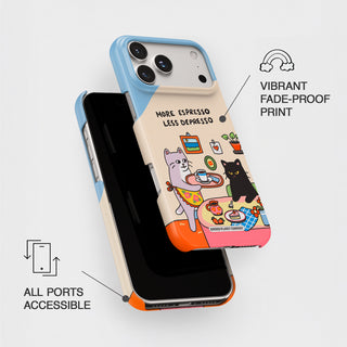 More Espresso Less Depresso Cat Snap Phone Case