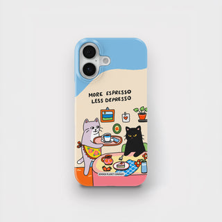 More Espresso Less Depresso Cat Snap Phone Case