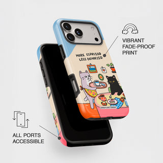 More Espresso Less Depresso Cat Tough Phone Case