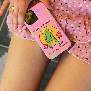 My Anxiety is Chronic by my Ass is Iconic Frog Tough Phone Case
