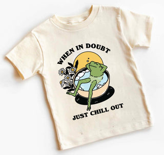 'When in doubt just chill out' Kid's Frog T-shirt