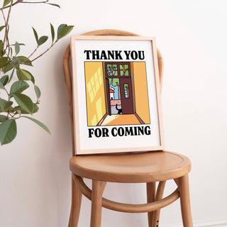 Thank You For Coming Black Cat Print