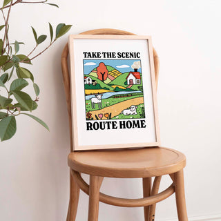 Take the Scenic Route Home Lamb Print
