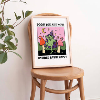 Untired and Very Happy Frog Print