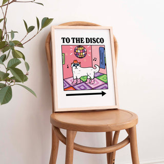 'To The Disco' Dog Print