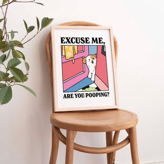 'Are you pooping?' Dog Print Pink