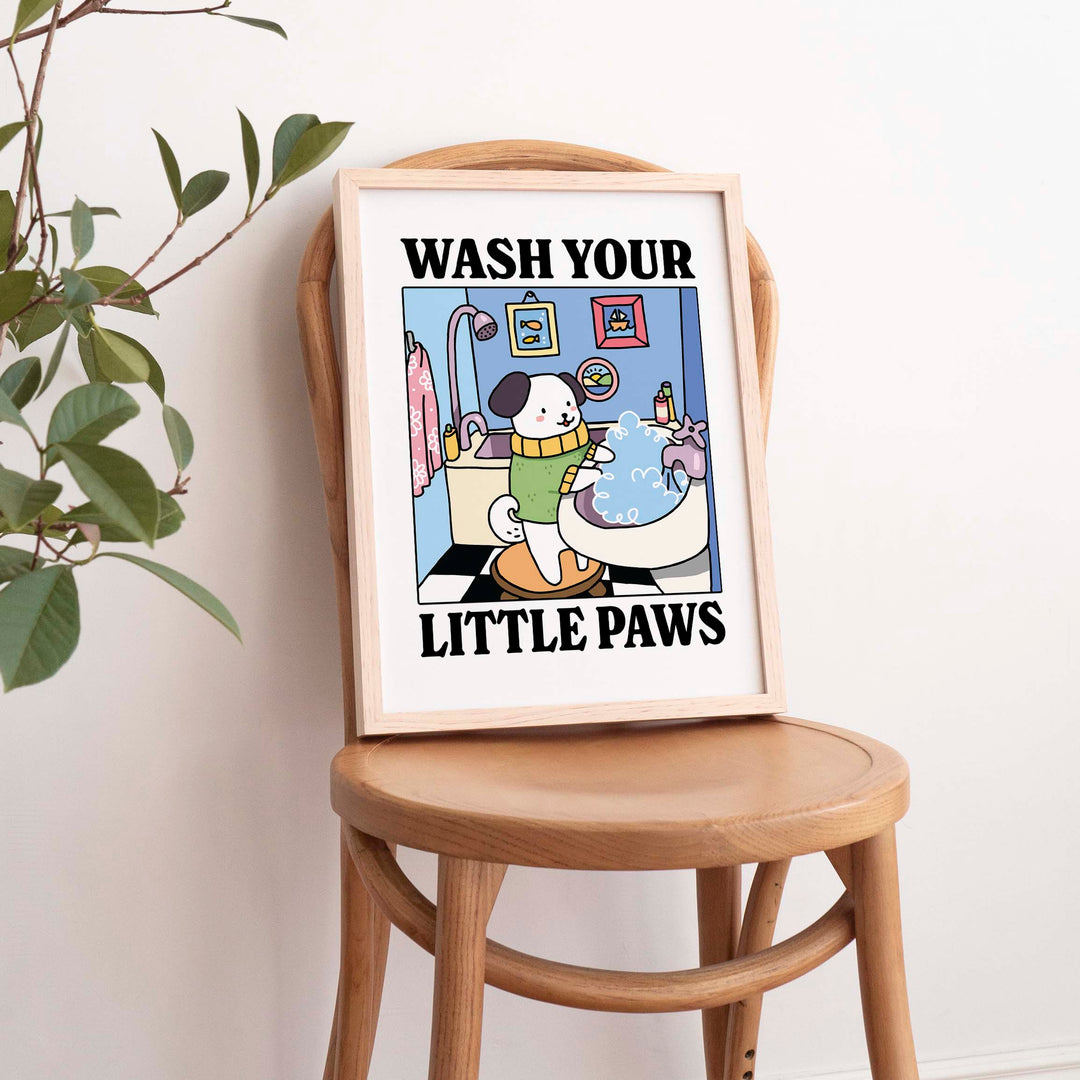 'Wash your little Paws' Dog Print