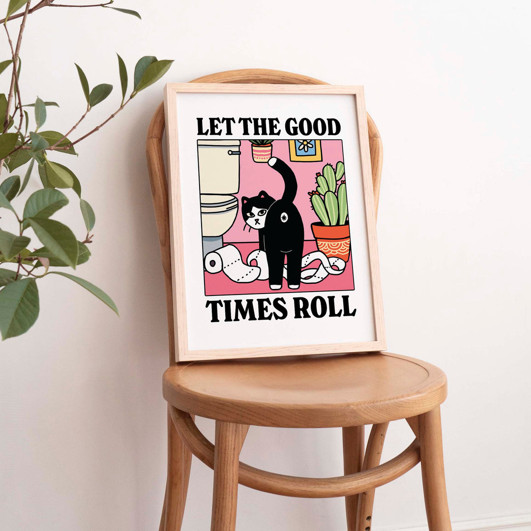 'Let the good times roll' Cat Print