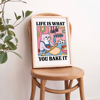 'Life is what you Bake it' Cat Print