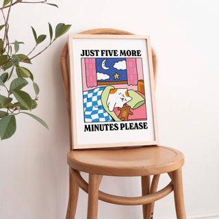 'Just five more minutes' Cat Print