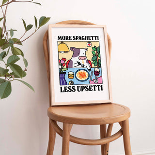 'More Spaghetti Less Upsetti' Cow Print