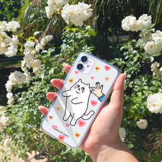 Cat Heart Clear Phone Case