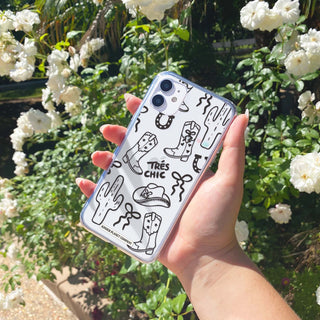 Tres Chic Black & White Clear Phone Case