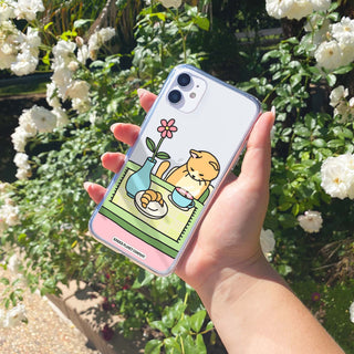 Coffee Cat Clear Phone Case