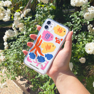 Funky Fishes Clear Phone Case