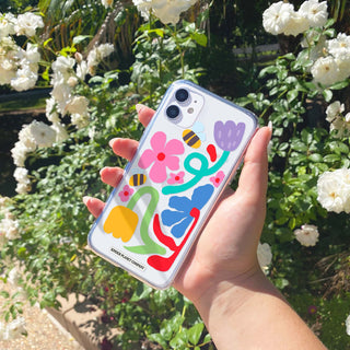 Funky Flowers Clear Phone Case