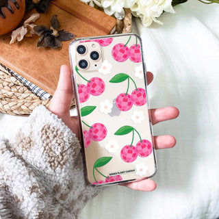 Disco Cherries Clear Phone Case